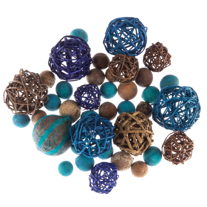 Blue & Brown Natural Decorative Spheres Hobby Lobby 384867